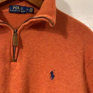 Polo Ralph Lauren 1/4 zip sweater Orange Medium